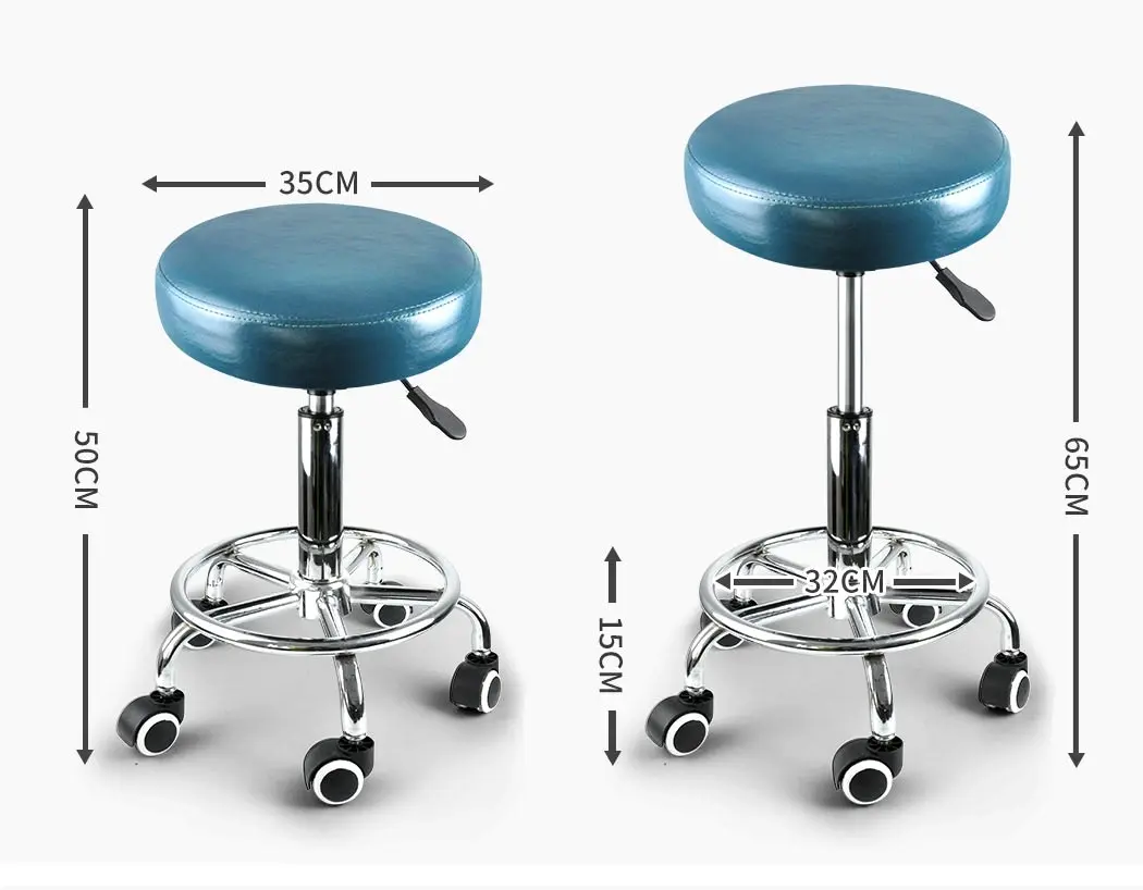 Levede Bar Stools Salon Stool Swivel Barber Dining Chair PU Hydraulic Lift Teal