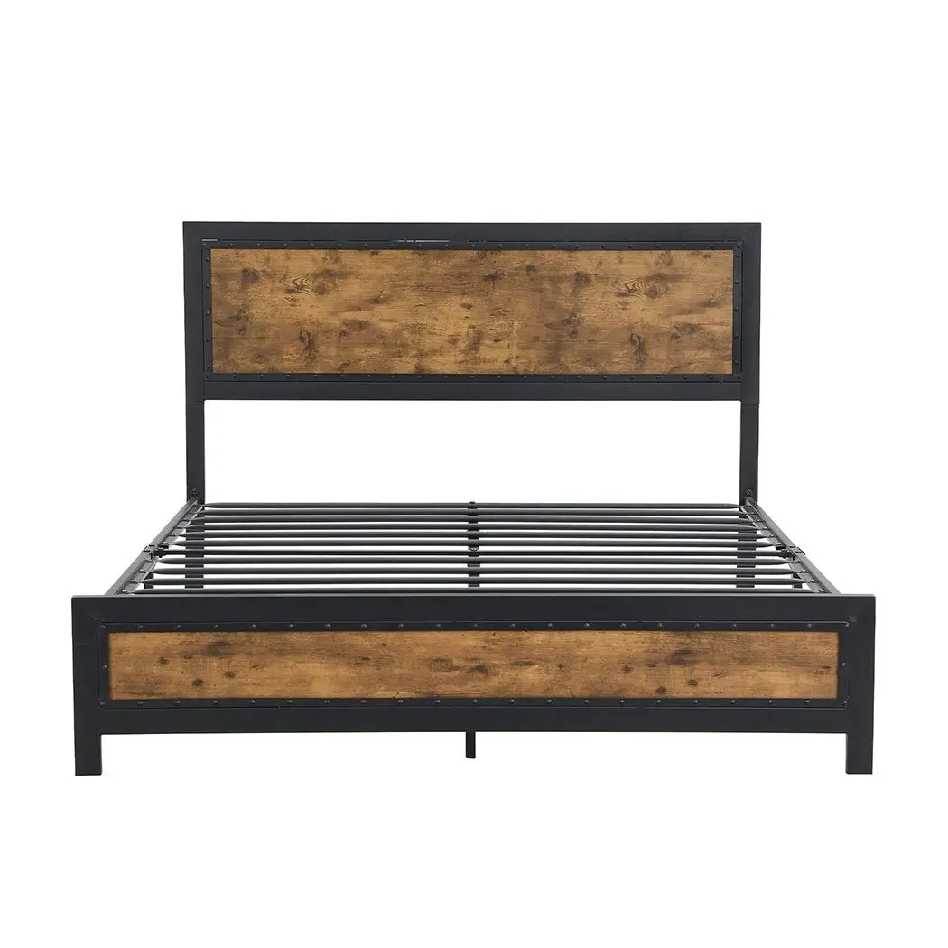 Levede Metal Bed Frame Double Mattress Base Platform Wooden 4 Storage Drawers