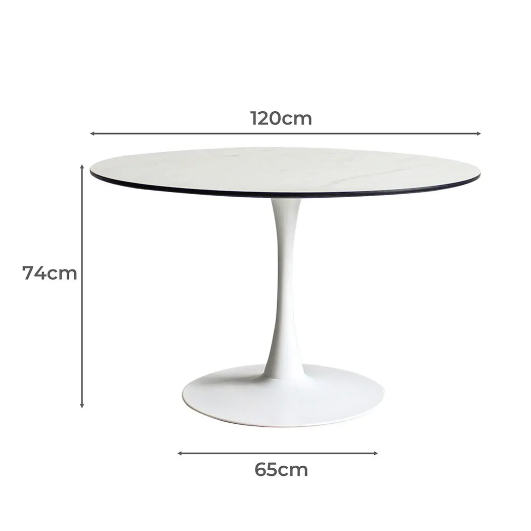 Levede Dining Table Kitchen 6 Person Marble Tulip Round Dinner Tables 120cm