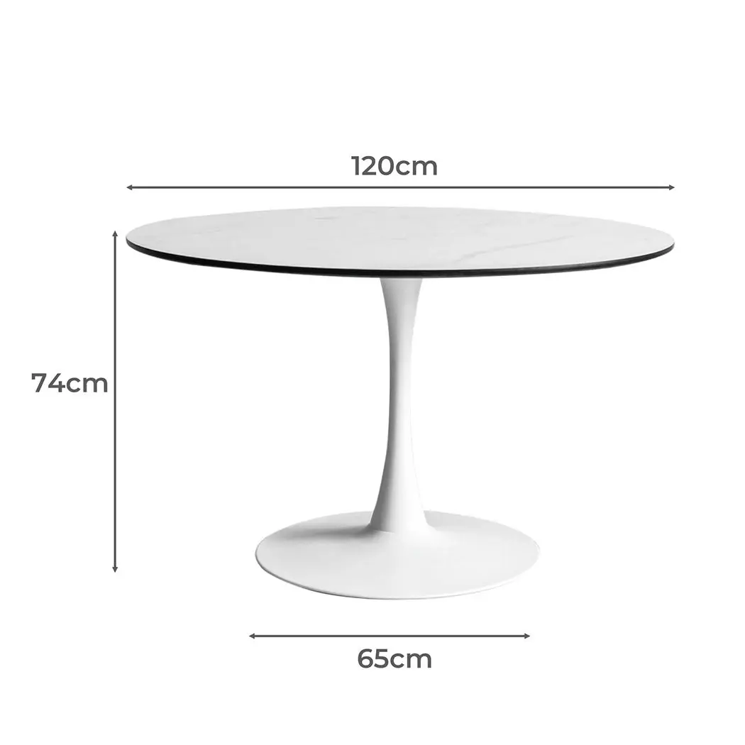 Levede Dining Table Kitchen 6 Person Marble Tulip Round Dinner Tables 120cm