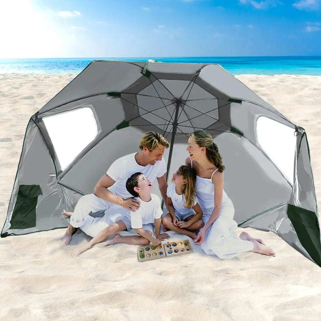 Mountview Beach Umbrella Outdoor Umbrellas Sun Shade Garden Shelter 2.33M Green