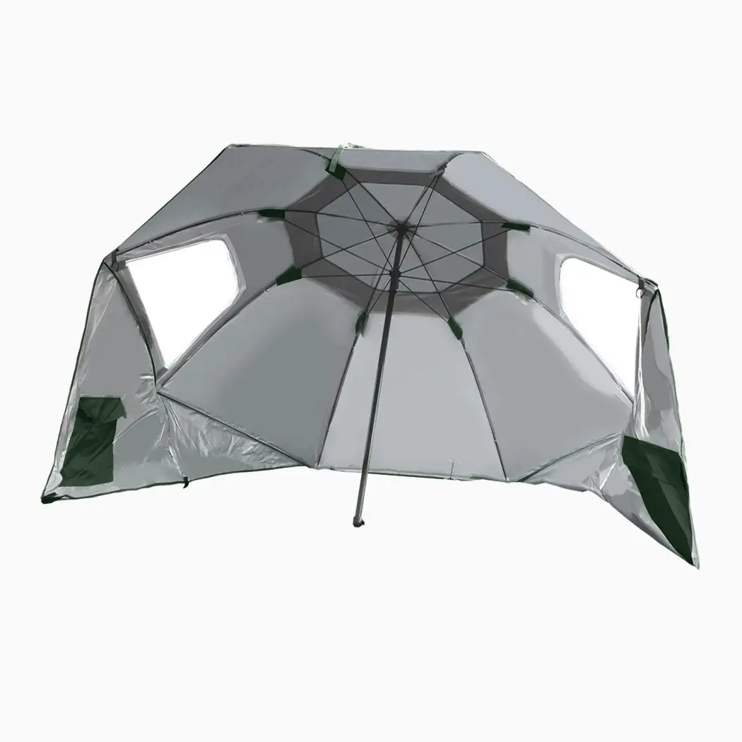 Mountview Beach Umbrella Outdoor Umbrellas Sun Shade Garden Shelter 2.33M Green