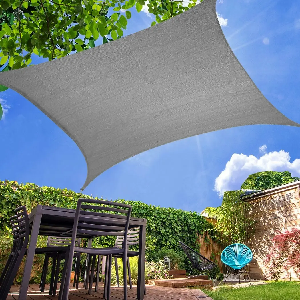 Mountview Sun Shade Sail Cloth Rectangle Canopy Outdoor Awning Cover Grey 3x4M