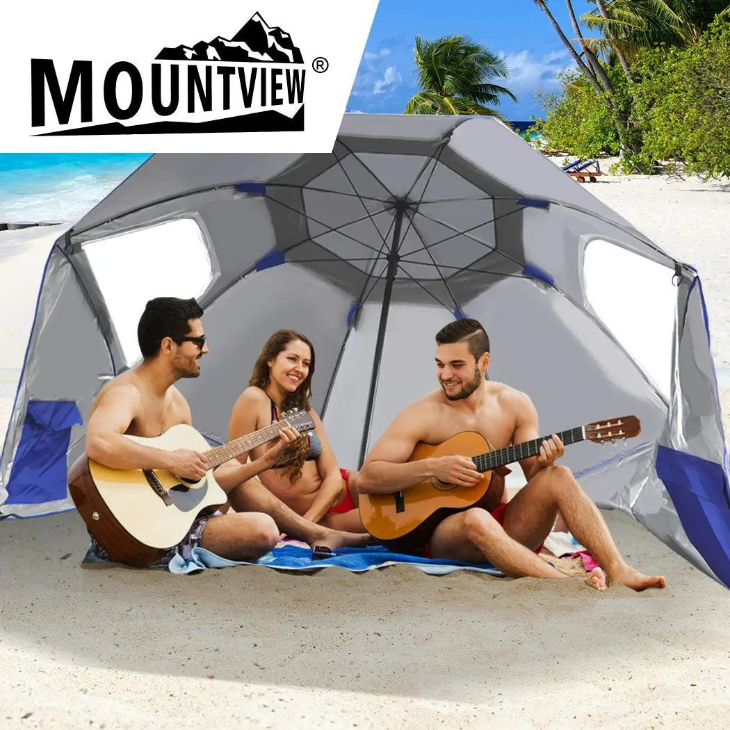 Mountview Beach Umbrella Outdoor Umbrellas Garden Sun Shade Shelter 2.13M Blue