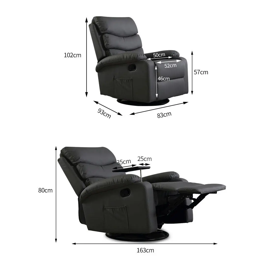 Levede Massage Chair Recliner 360 Swivel Tray Heated Lounge Relax Sofa Armchair