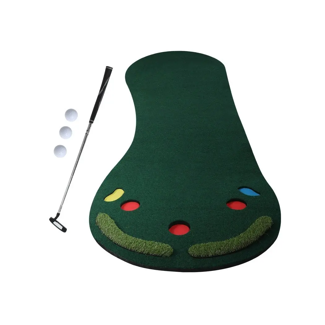 Centra 3M Golf Putting Mat Practice Training Indoor Outdoor Portable Slope Balls