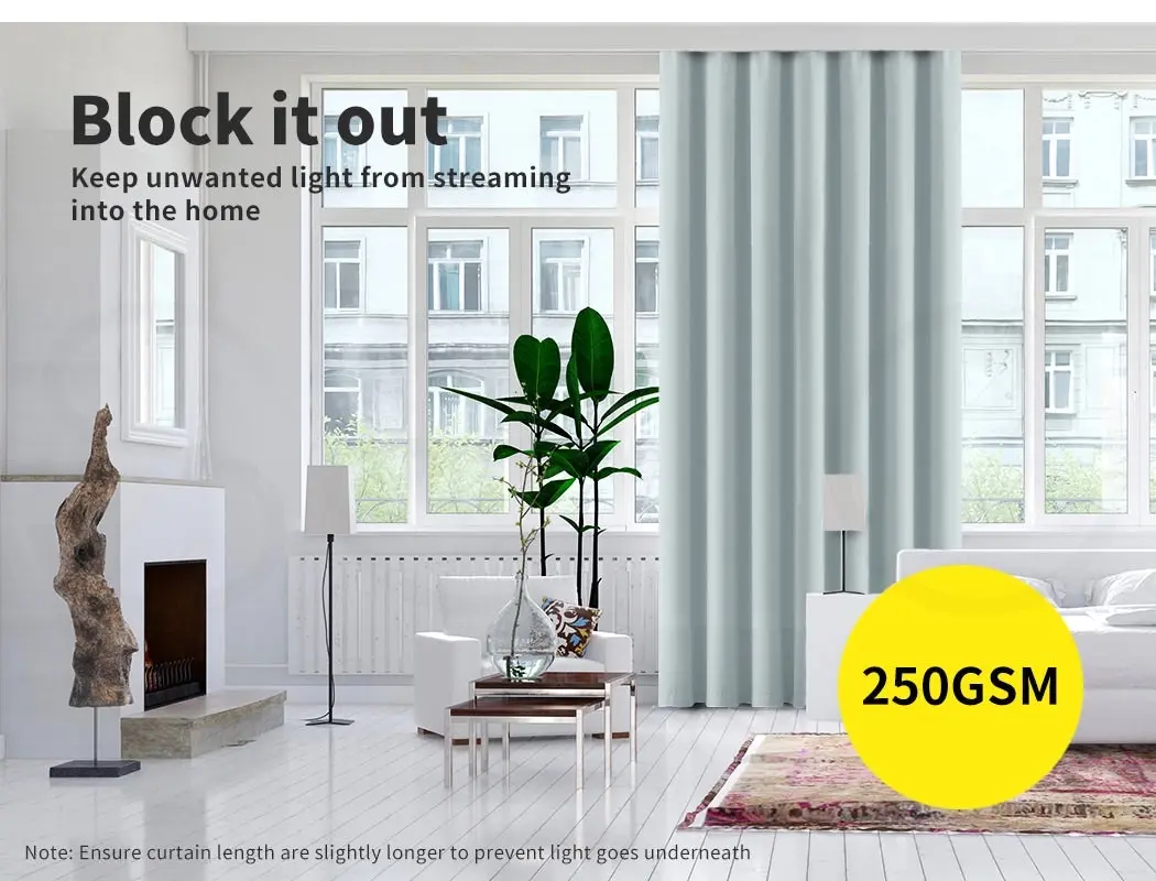 Traderight Group  2x Blockout Curtains Panels 3 Layers Eyelet Room Darkening 132x160cm Charcoal