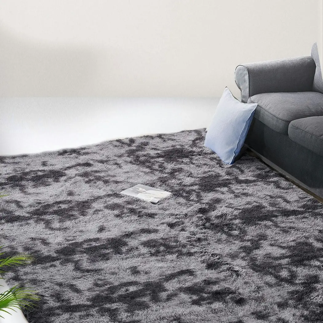 Marlow Floor Shaggy Rugs Soft Large Carpet Area Tie-dyed Midnight City 200x300cm