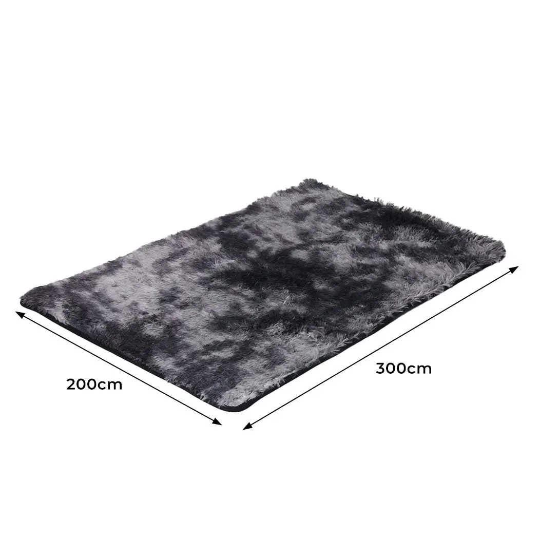 Marlow Floor Shaggy Rugs Soft Large Carpet Area Tie-dyed Midnight City 200x300cm