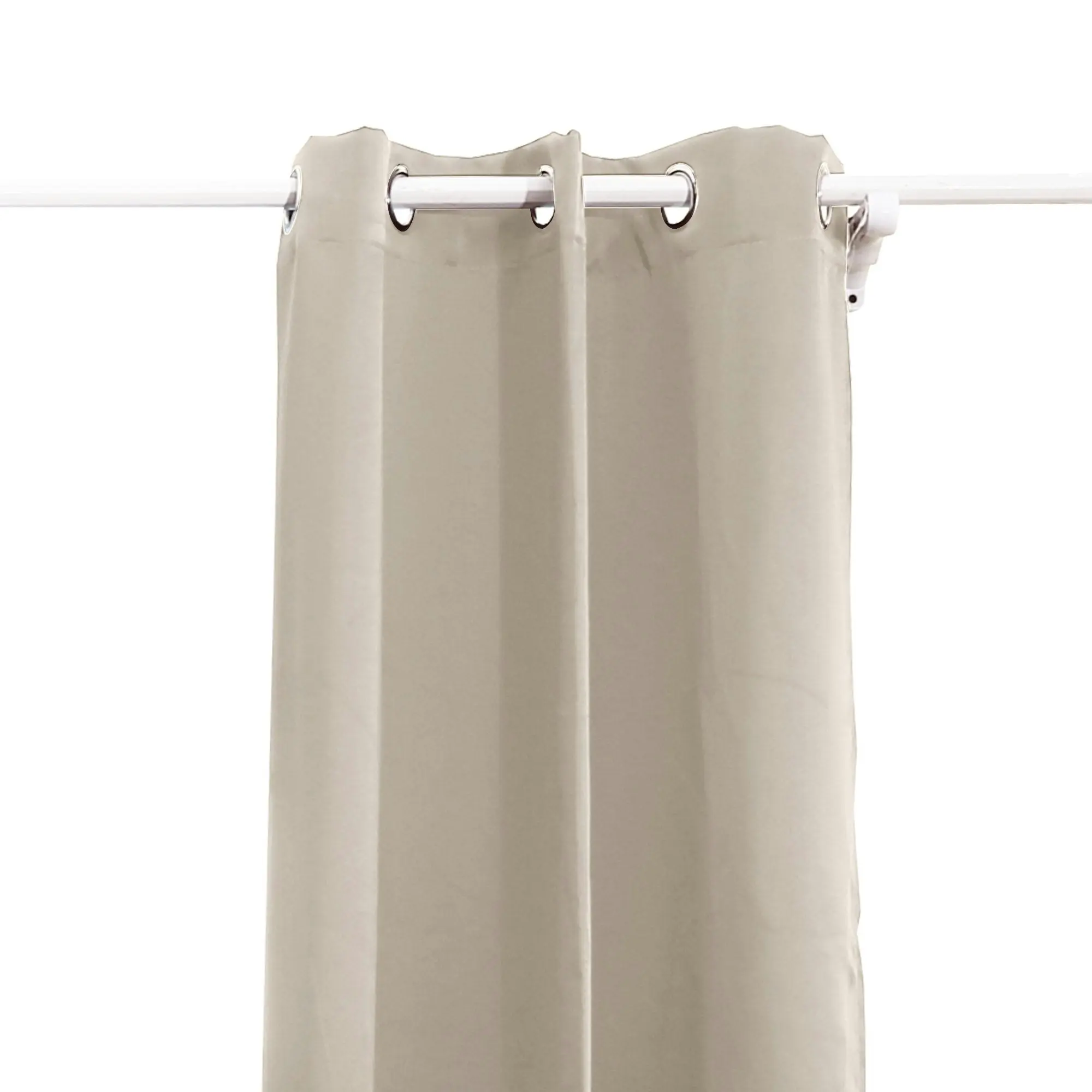 Traderight Group  2x Blockout Curtains Panels 3 Layers Eyelet Room Darkening 132x160cm Beige