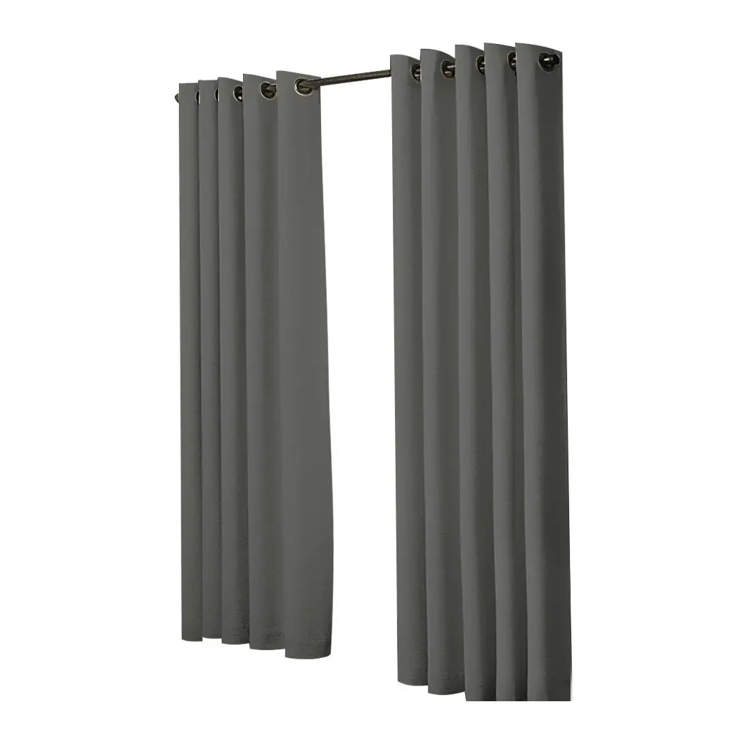 Traderight Group  2x Blockout Curtains Panels 3 Layers Eyelet Room Darkening 180x230cm Charcoal