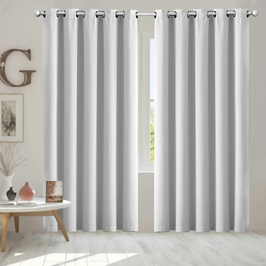 Traderight Group  2x Blockout Curtains Panels 3 Layers Eyelet Room Darkening 180x230cm Grey