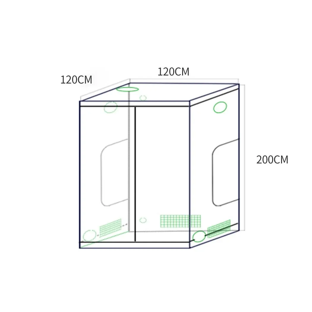 Traderight Group  Grow Tent Indoor System Hydroponics Room 600D Oxford Plant Aluminium 120x120x200