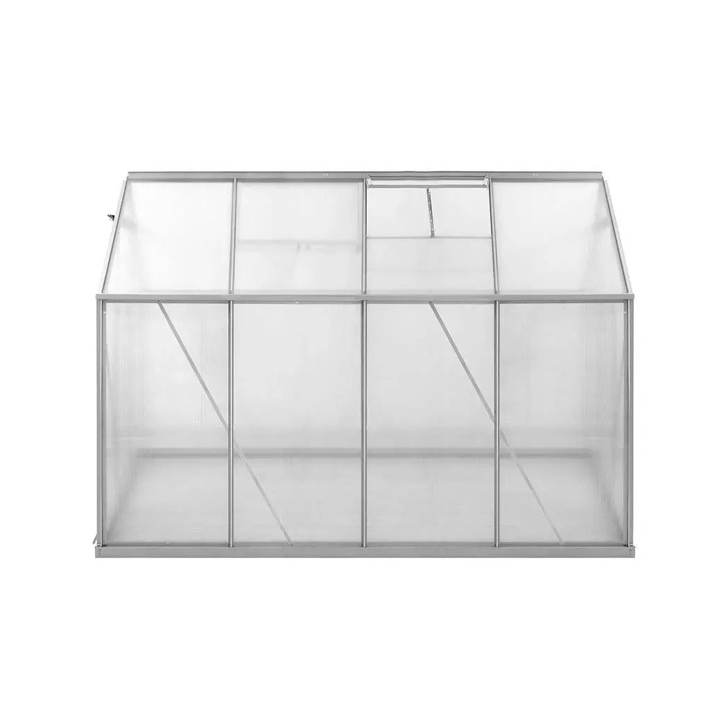 Lambu Greenhouse Aluminium Walk In Green House Garden Plant Shed PC 2.54x1.9x1.95