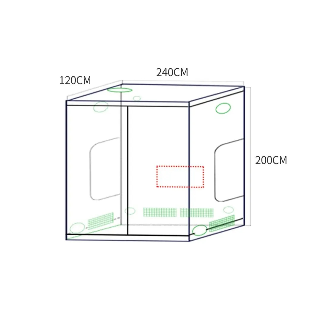 Traderight Group  Grow Tent Indoor System Hydroponics Room 600D Oxford Plant Aluminium 240x120x200