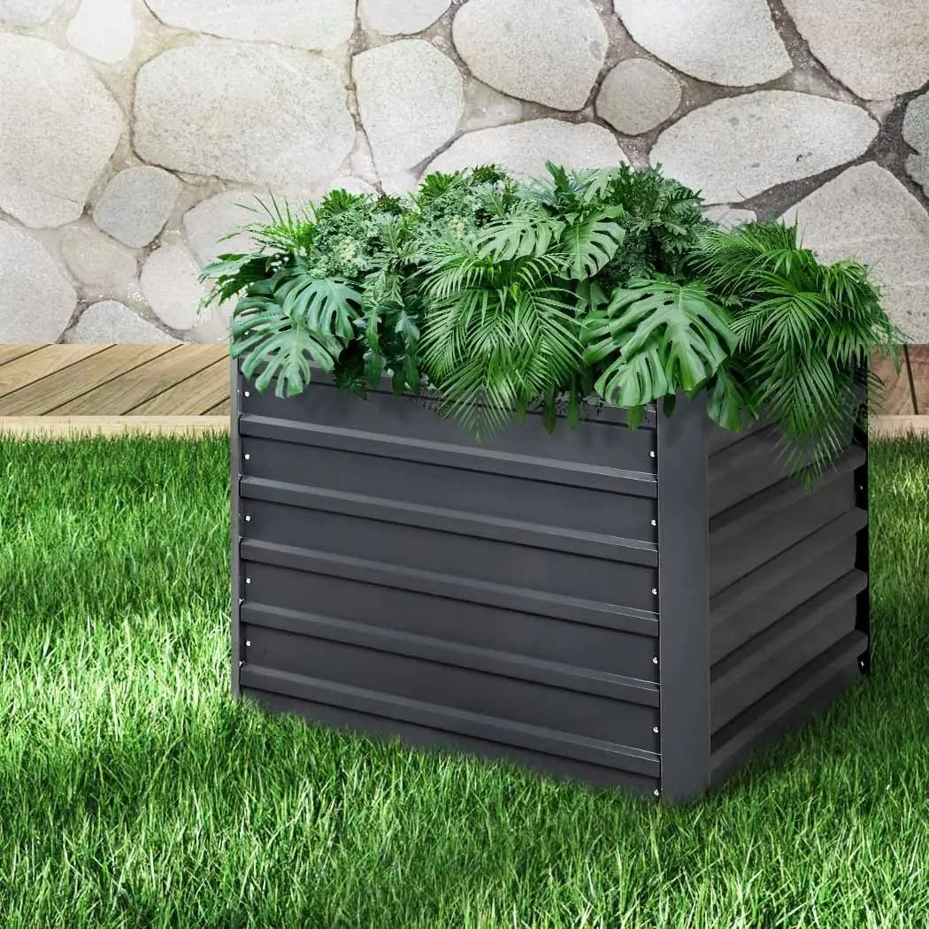 Lambu Garden Bed Planter Raised Coated Steel Vegetable Beds 100x100x77cm Square