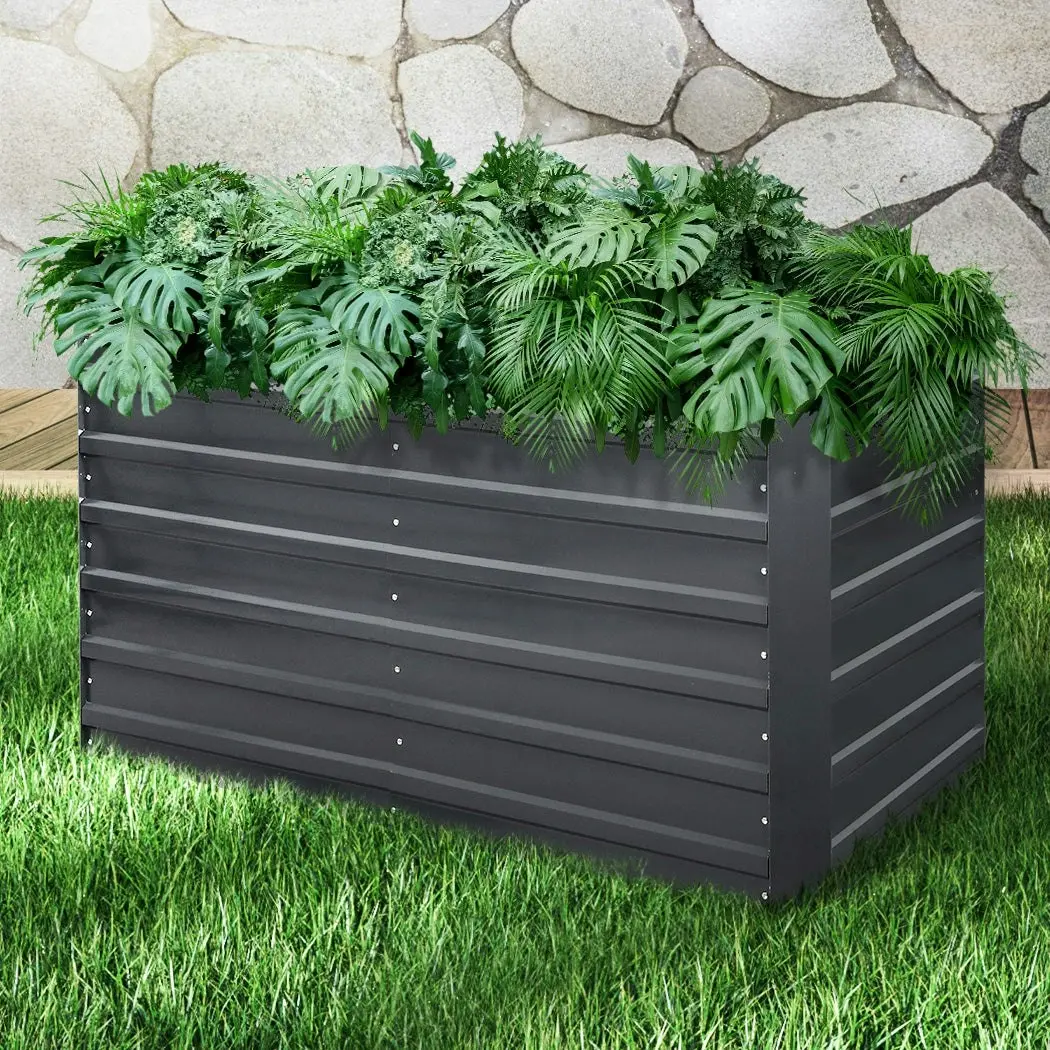 Lambu Garden Bed Planter Raised Coated Steel Beds 160x80x77cm Rectangular Plant