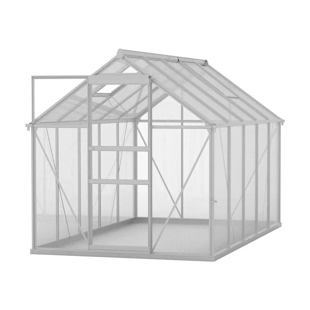 Lambu Greenhouse Aluminium Walk In Green House Garden Plant Shed PC 3.16x1.9x1.95