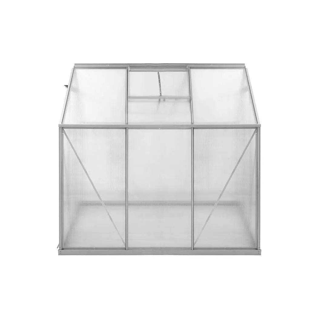 Lambu Greenhouse Aluminium Walk In Green House Garden Plant Shed PC 1.9x1.9x1.95m