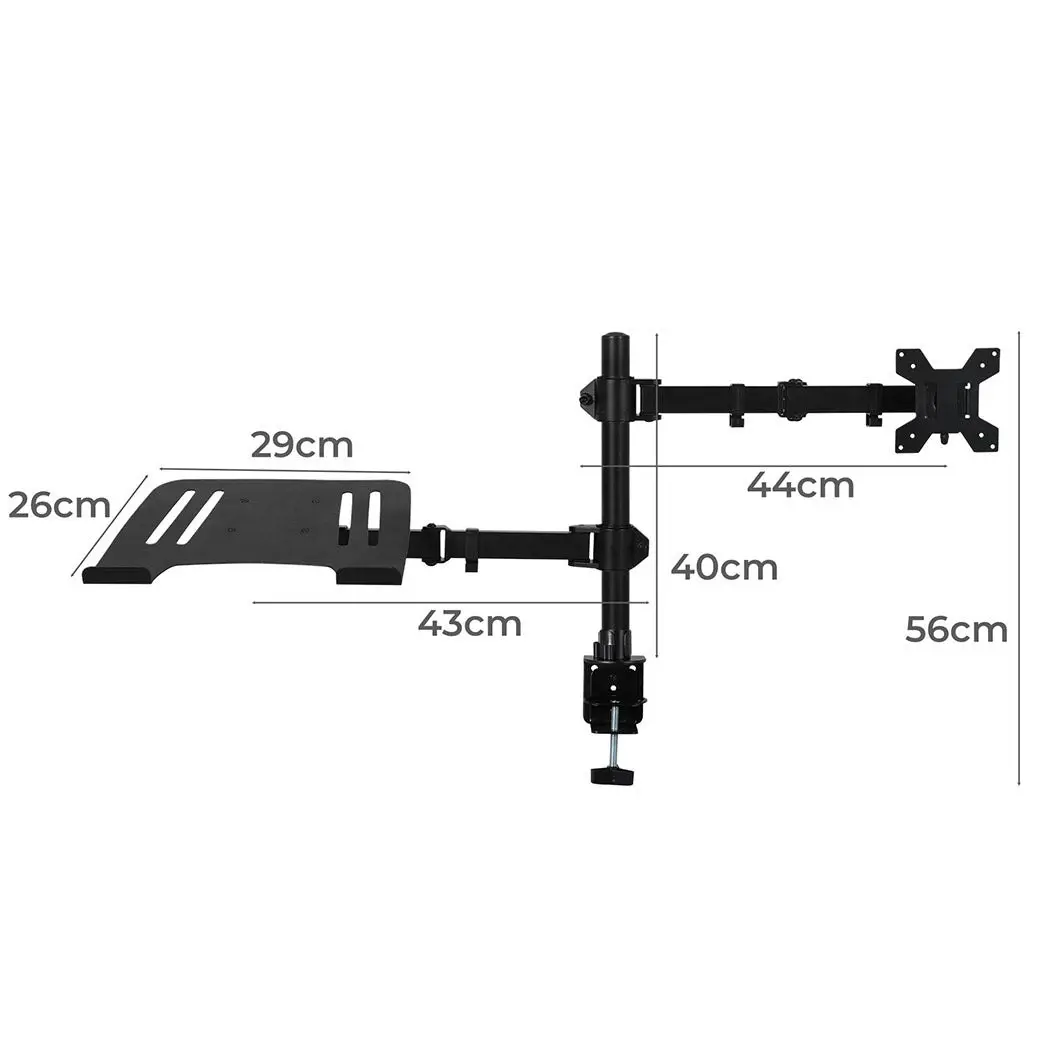 Traderight Group  Monitor Stand Dual Arm Desk Mount Bracket Screen Laptop Tray Holder Adjustable