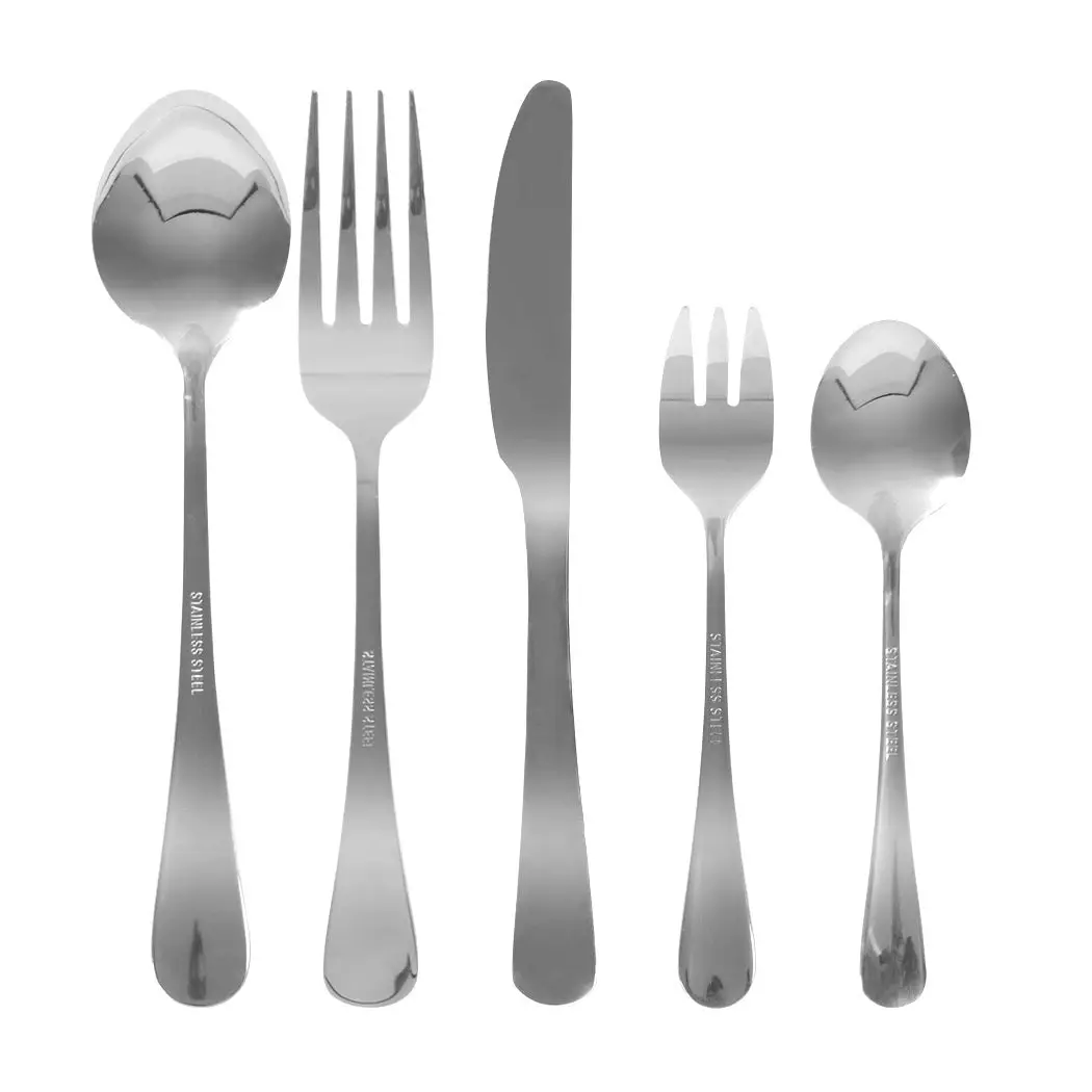 Traderight Group  Tableware Cutlery Set Stainless Steel Knife Fork Spoon Kitchen Child Silver 60PC