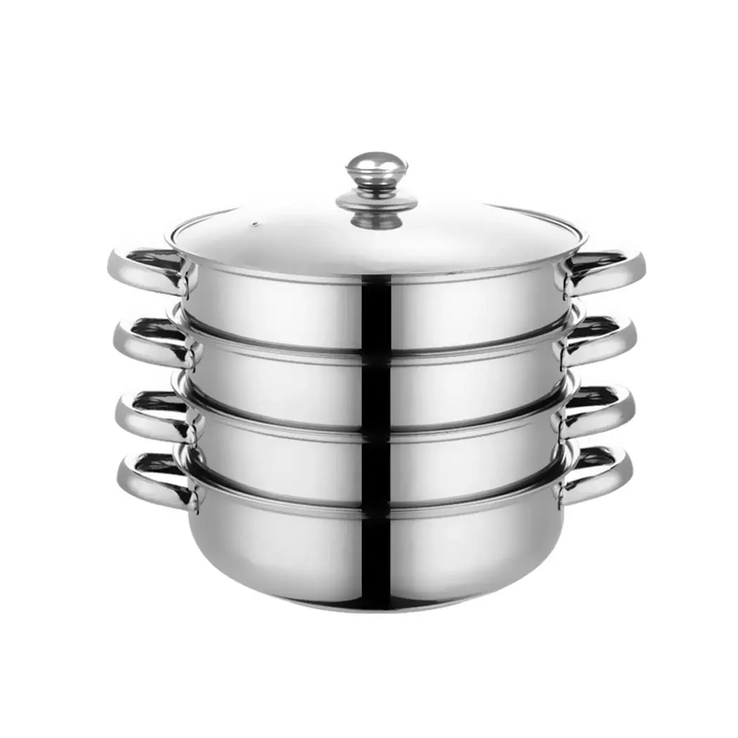 Toque Stainless Steel Steamer Meat Vegetable Cookware Hot Pot Kitchen 4 Tier