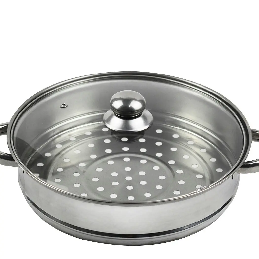 Toque Stainless Steel Steamer Meat Vegetable Cookware Hot Pot Kitchen 3 Tier