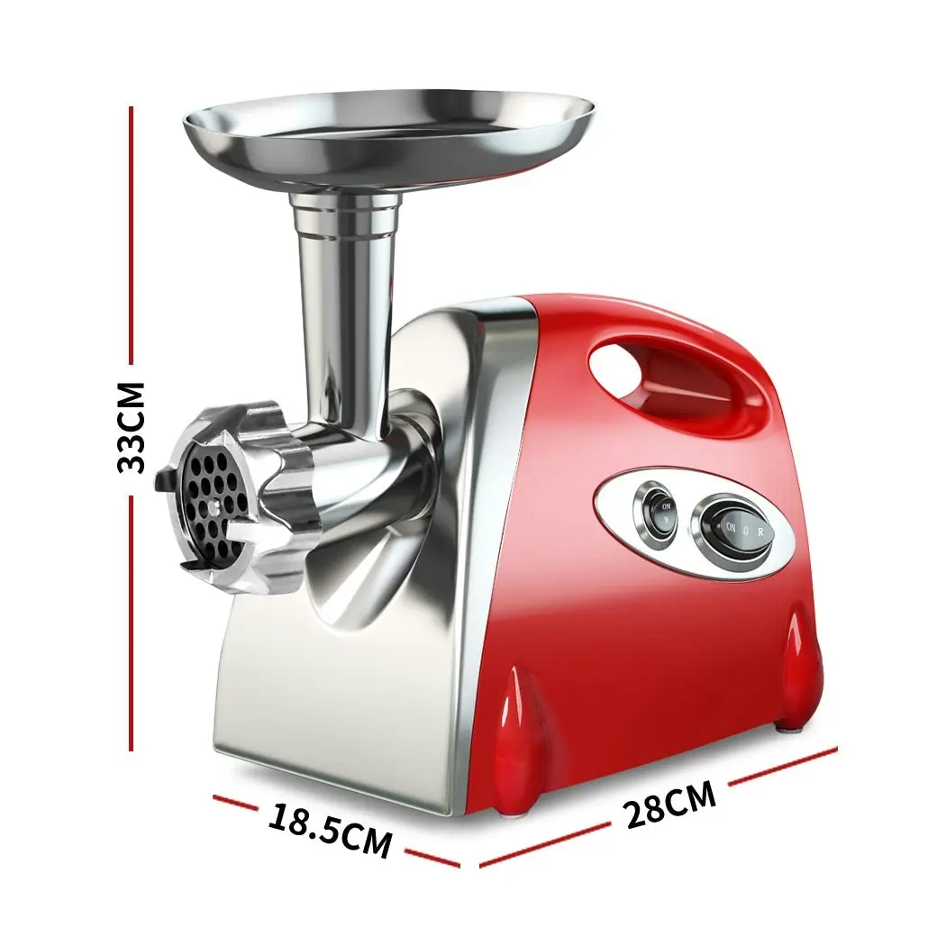 Spector 800W Electric Meat Grinder Mincer Sausage Filler Kibbe Maker Kitchen Red