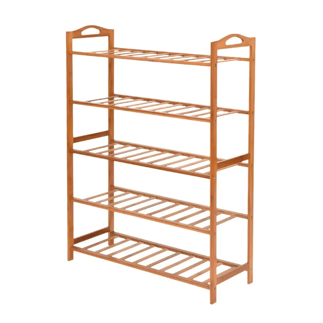 Levede 5 Tiers Bamboo Shoe Rack Storage Organizer Shelf Stand Shelves 65cm