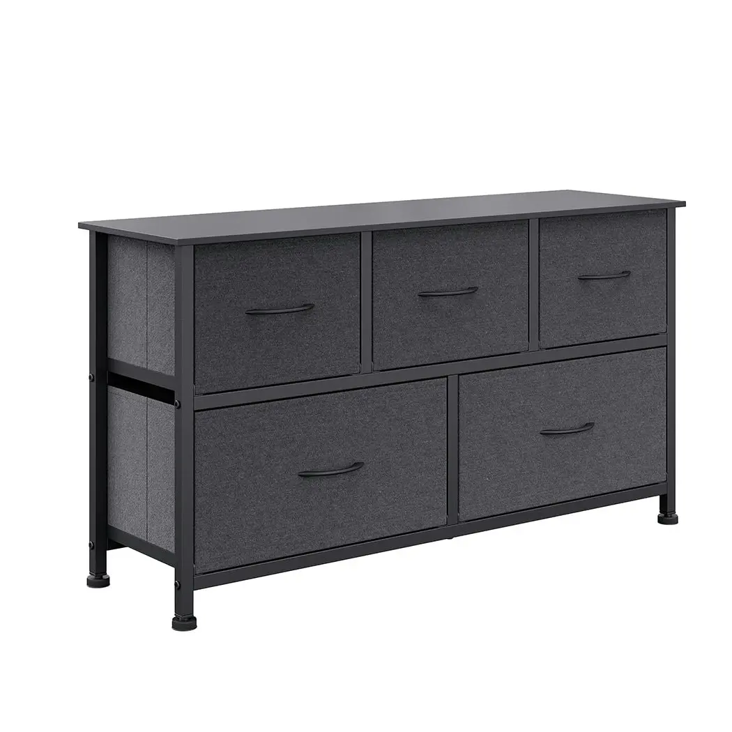 Levede Chest of 5 Drawers Storage Cabinet Dresser Lowboy Organizer TV Stand Unit