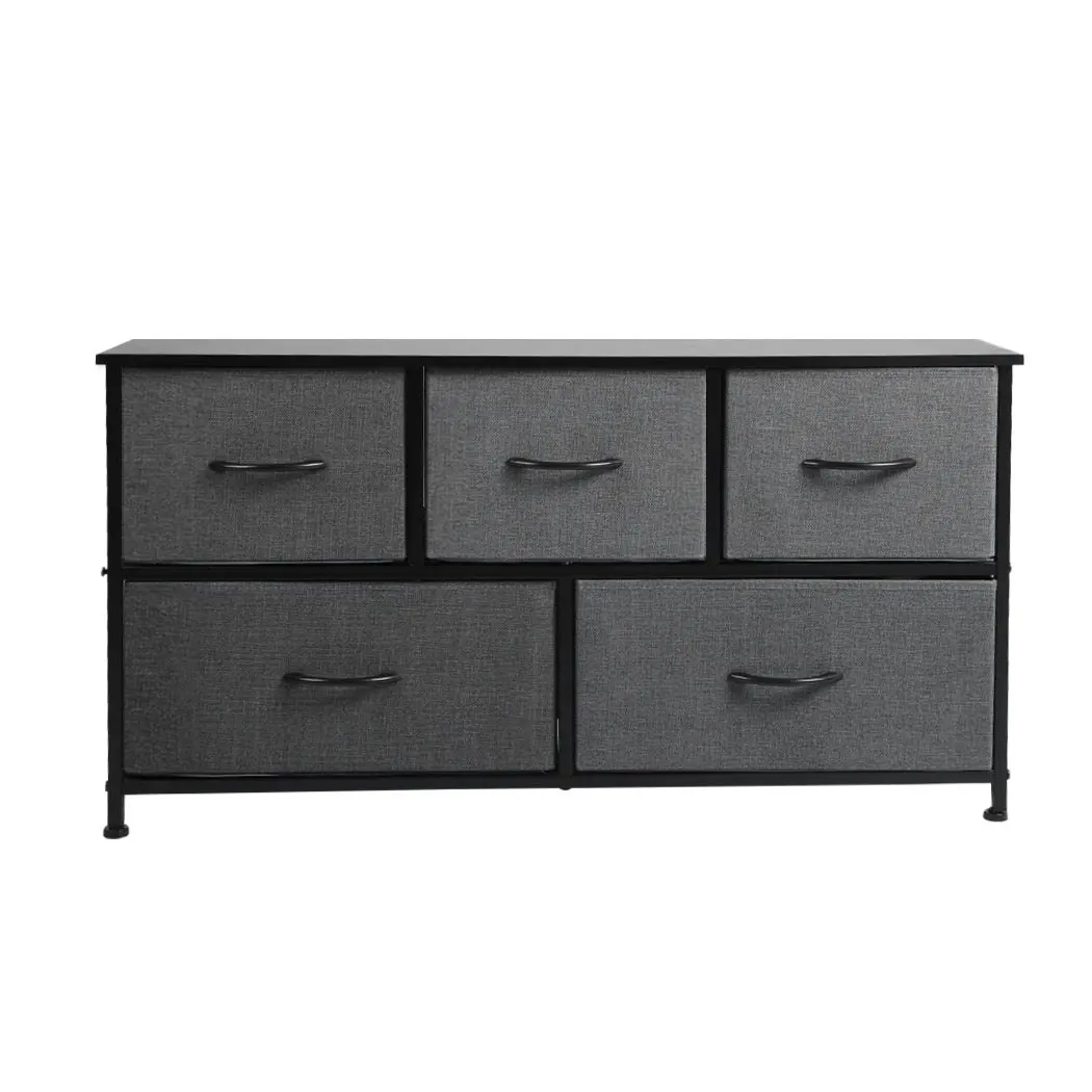 Levede Chest of 5 Drawers Storage Cabinet Dresser Lowboy Organizer TV Stand Unit