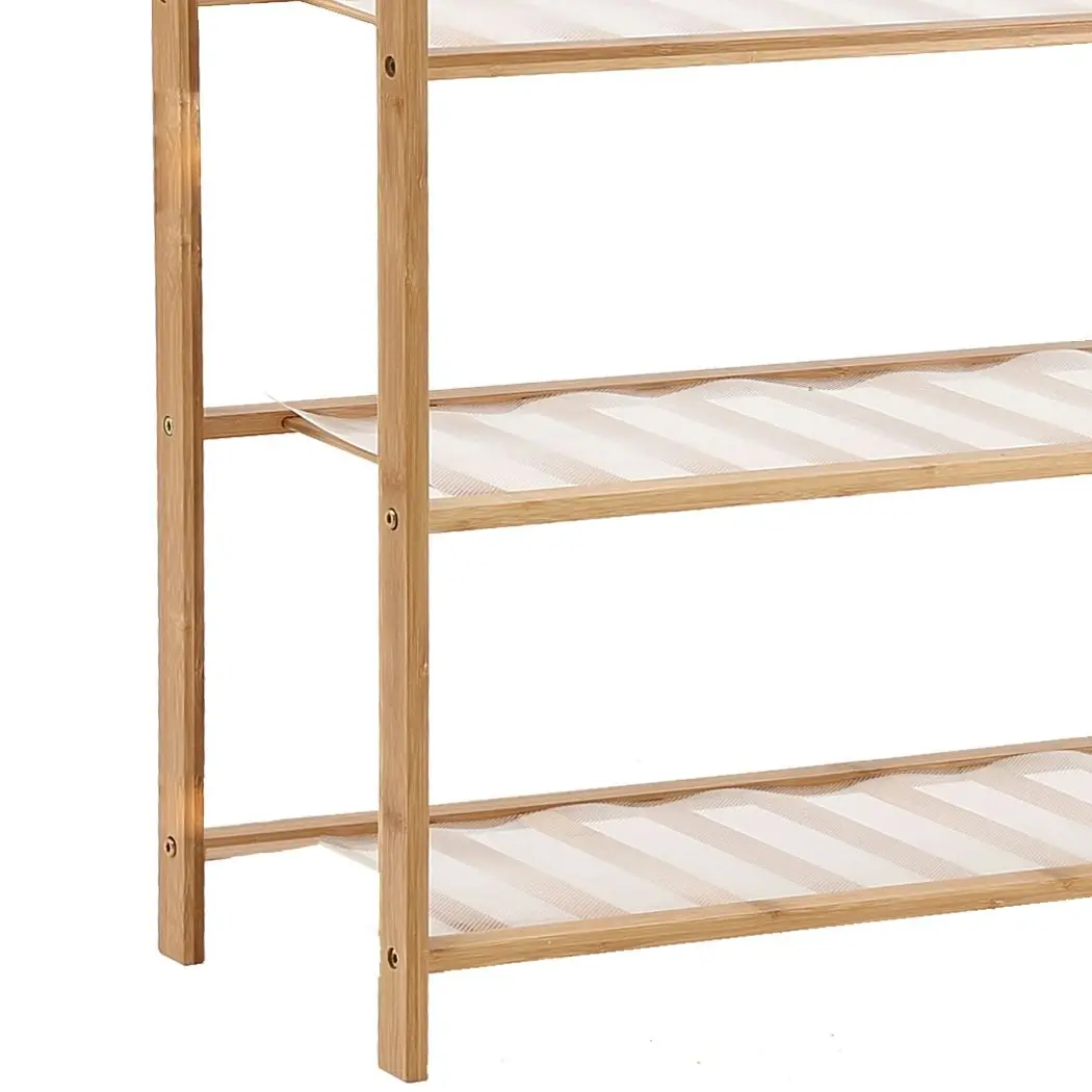 Levede Bamboo Shoe Rack Storage Wooden Organizer Shelf Stand 3 Tiers Layers 70cm