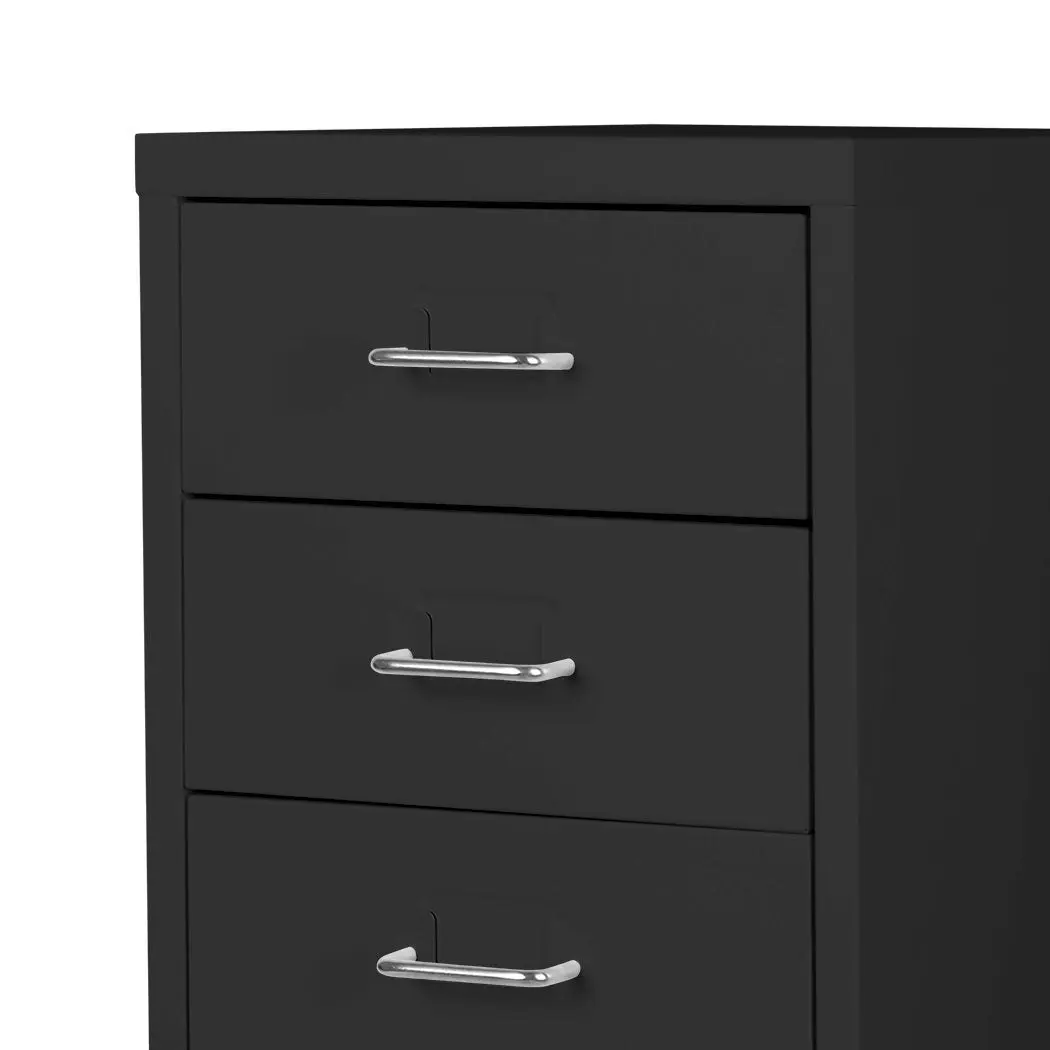 Levede 8 Drawer Office Cabinet Drawers Storage Cabinets Steel Rack Home Black