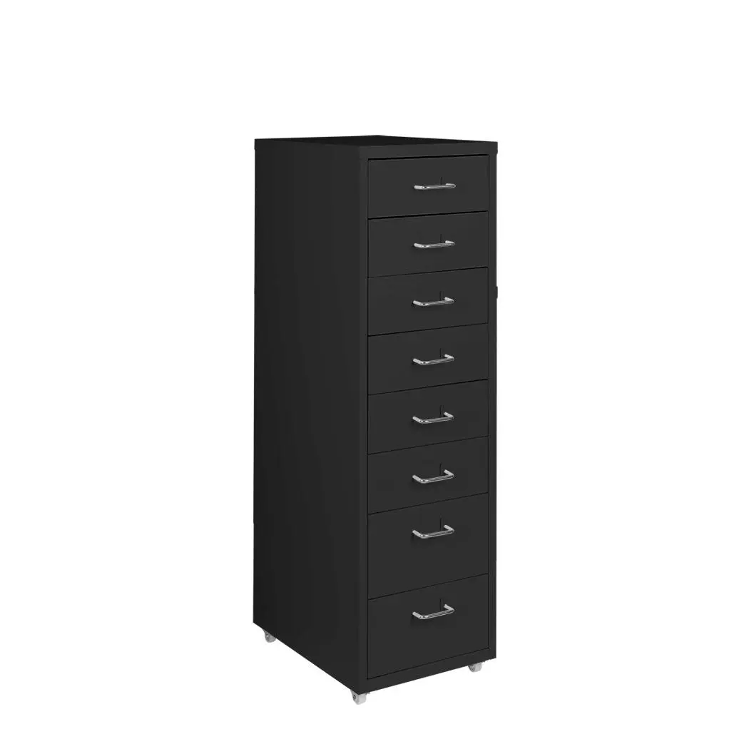 Levede 8 Drawer Office Cabinet Drawers Storage Cabinets Steel Rack Home Black