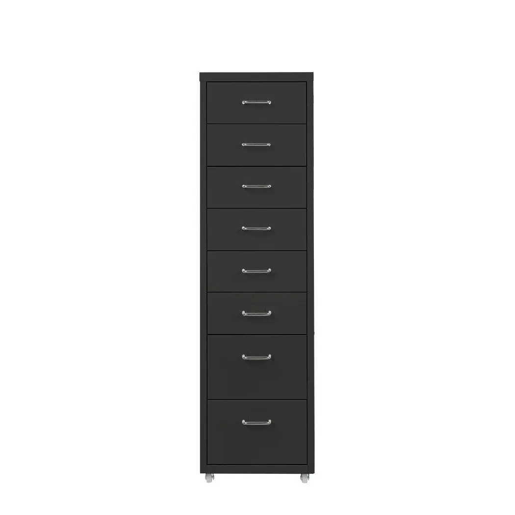 Levede 8 Drawer Office Cabinet Drawers Storage Cabinets Steel Rack Home Black