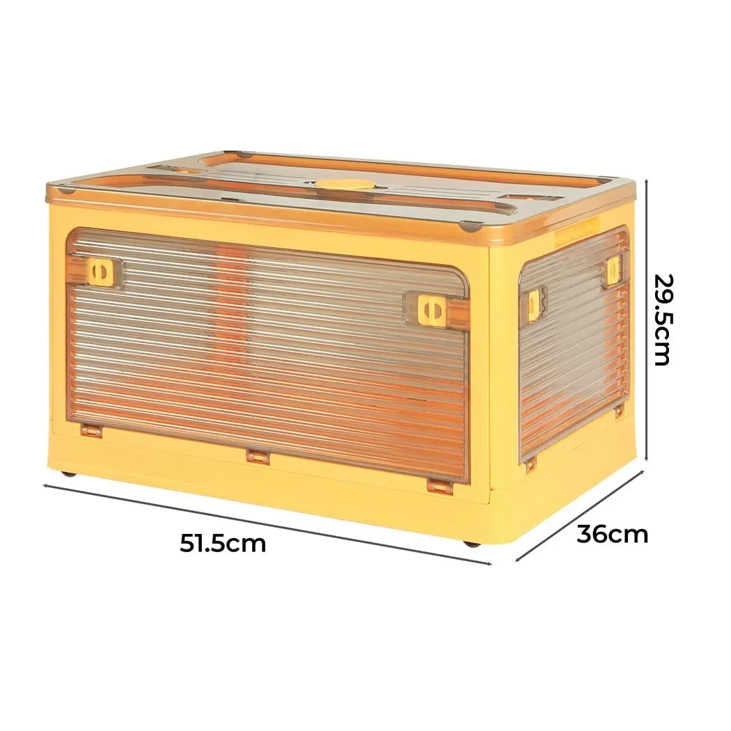 Storage Organiser Large Box  Stackable Containers 5 Side Open Foldable Wheels