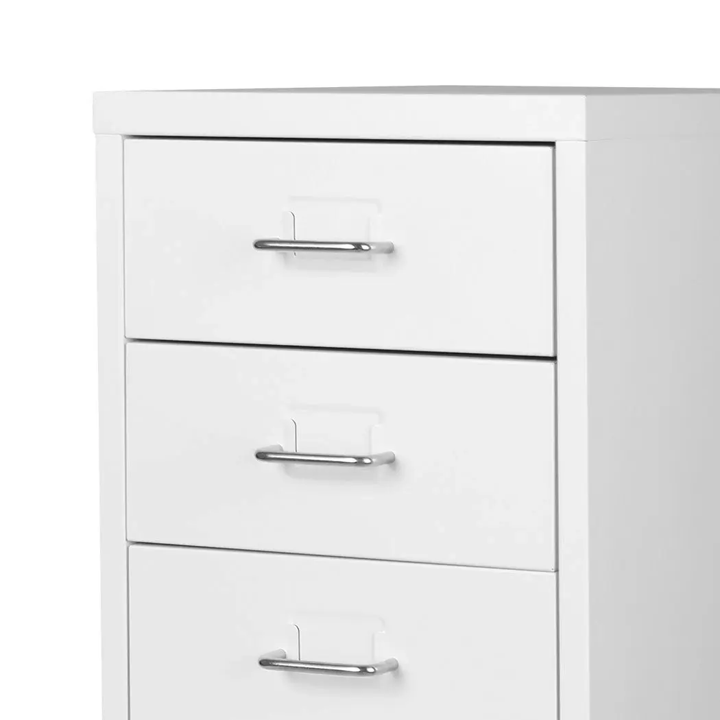 Levede Office Cabinet  8 Drawer Drawers Storage Cabinets Steel Rack Home White