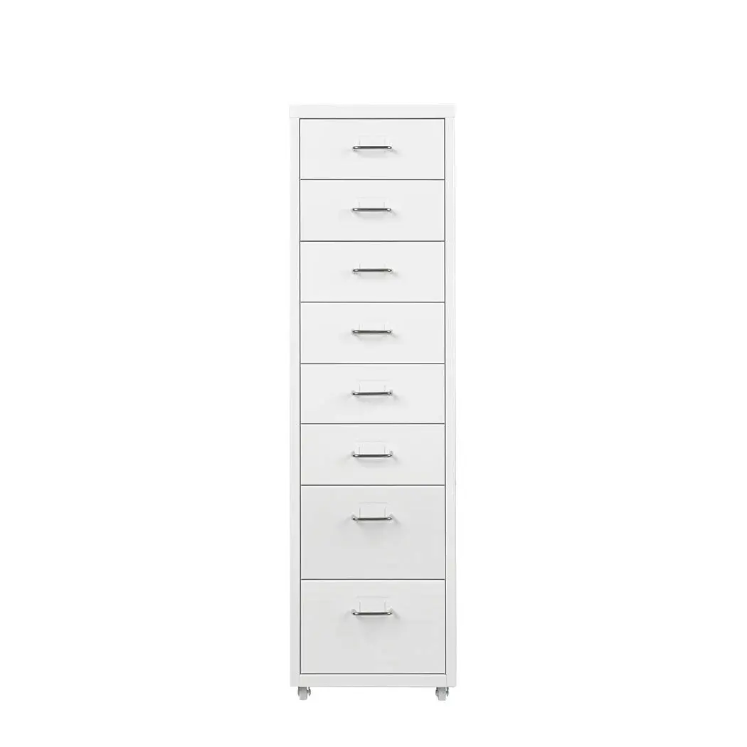 Levede Office Cabinet  8 Drawer Drawers Storage Cabinets Steel Rack Home White