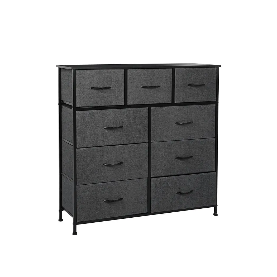 Levede 9 Chest of Drawers Storage Cabinet Tower Dresser Tallboy Drawer Retro