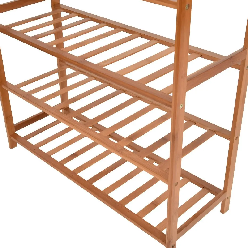 Levede 2x Bamboo Shoe Rack Shoes Organizer Storage Shelves Stand Shelf 5 Tier