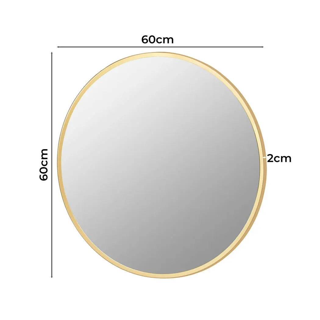 Yezi Wall Mirror Bathroom Makeup Mirrors Large Round Vanity  Decor Frame 70cm