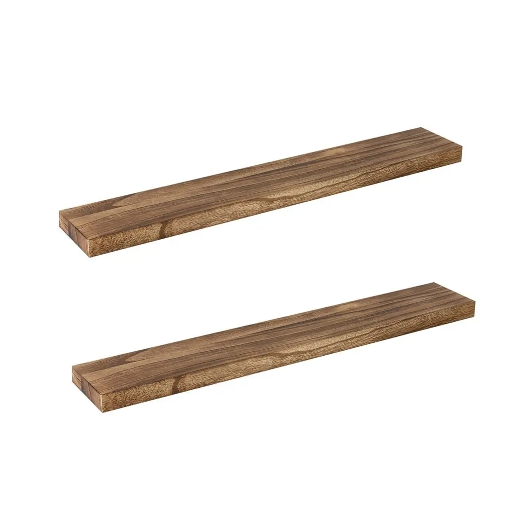 Levede 2Pcs Floating Shelves Wall Mounted Storage Wood Display Shelf 90CM