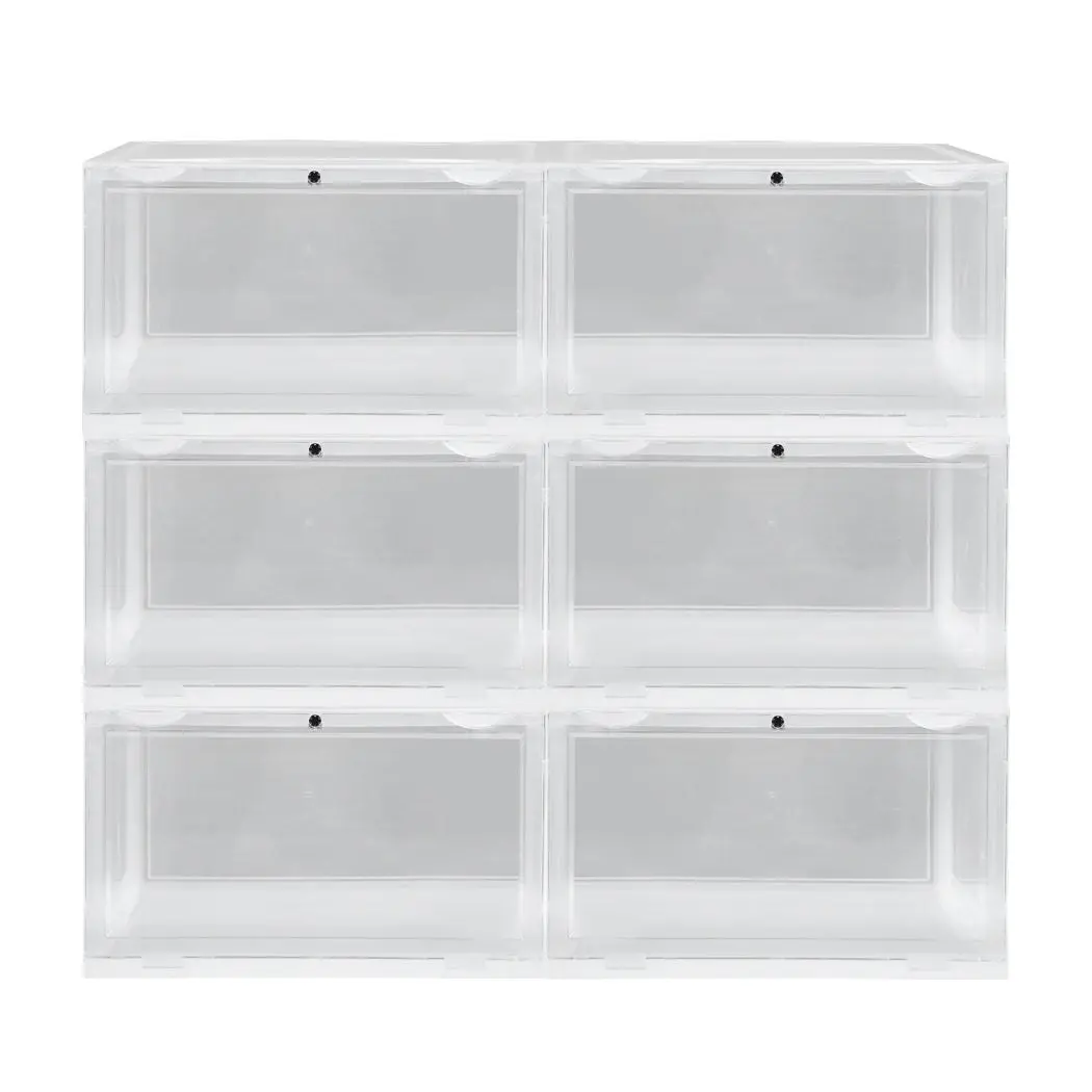 Stacked Shoe Box Acrylic Sneaker Display Case Magnetic Anti-oxidation 6PC