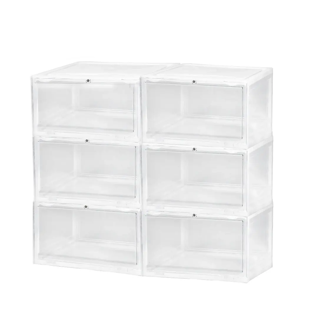 Stacked Shoe Box Acrylic Sneaker Display Case Magnetic Anti-oxidation 6PC