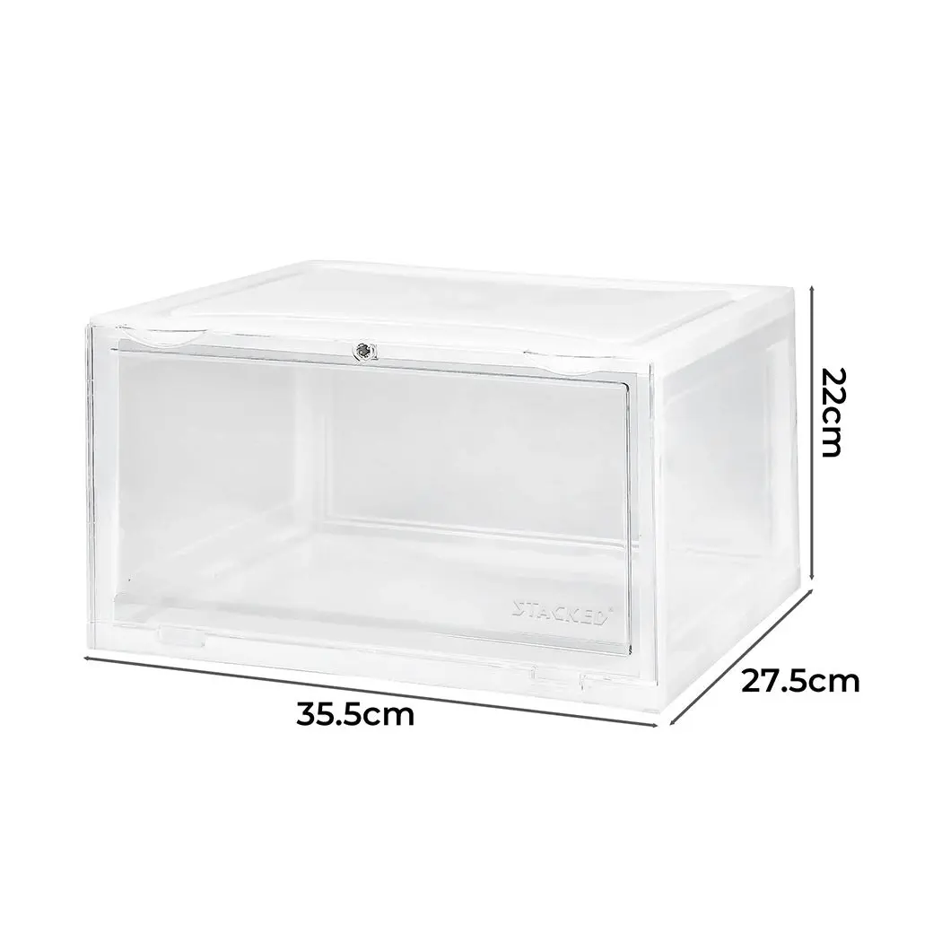 Stacked Shoe Box Acrylic Sneaker Display Case Stackable Magnetic Anti-oxidation