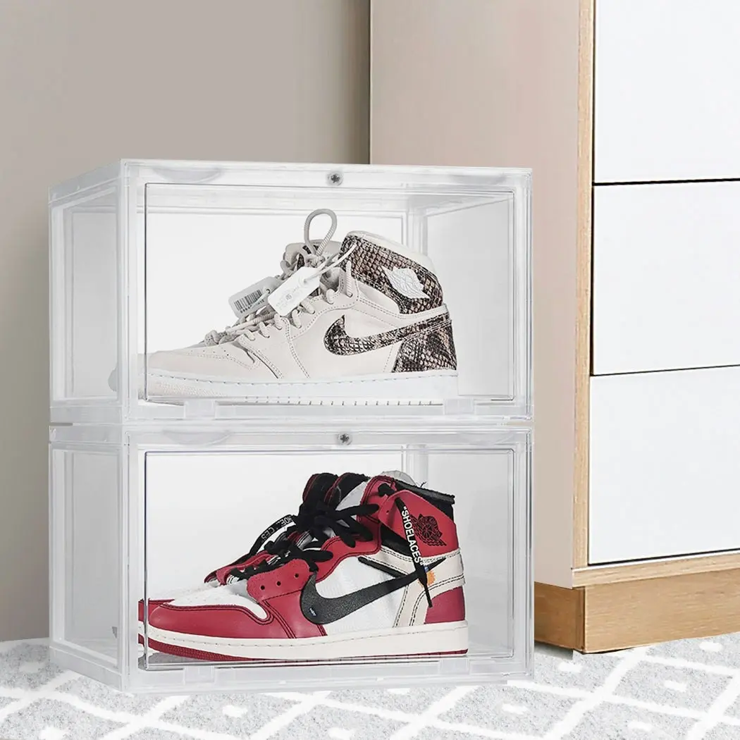 Stacked Shoe Box Acrylic Sneaker Display Case Stackable Magnetic Anti-oxidation