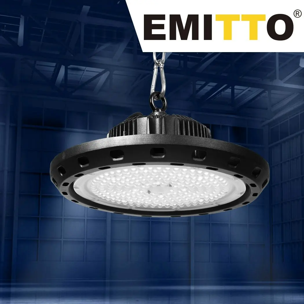 Emitto Shed LED Lights UFO High Bay Workshop Factory Lamp Industrial Warehouse