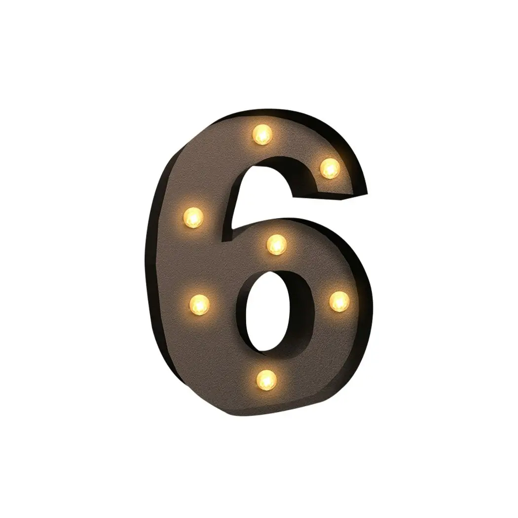 Traderight Group  LED Metal Number Lights Free Standing Hanging Marquee Event Party D?cor Number 6