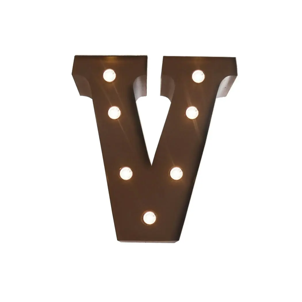 Traderight Group  LED Metal Letter Lights Free Standing Hanging Marquee Event Party D?cor Letter V