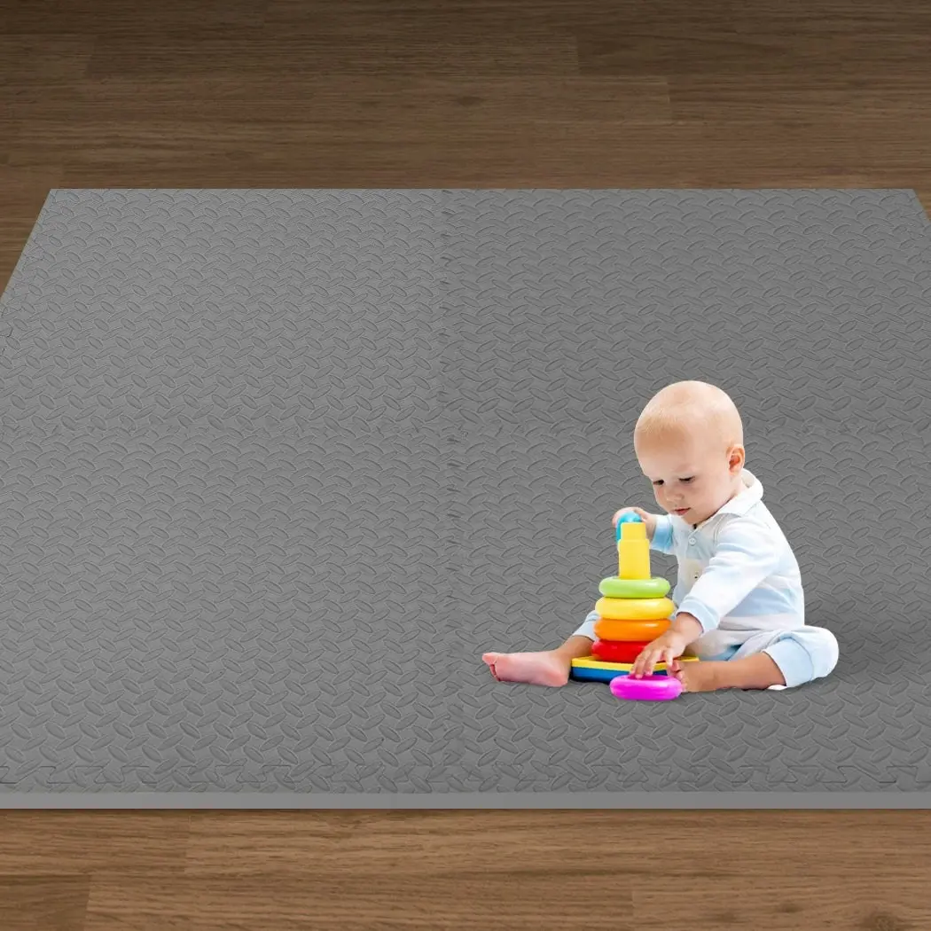 BoPeep EVA Foam Kids Play Mat Floor Kid Crawling Interlocking Home Grey 60x60